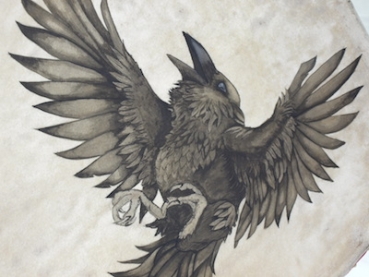Rabentrommel - the Raven - begleitet schon jemanden